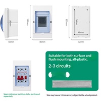 Boîtier électrique en plastique encastré en surface, 2-16 circuits, courant fort, interrupteur d'air intérieur domestique