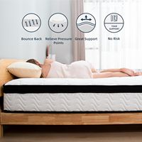 OEM Moderne Hybrid-Matratze Queen-Size Euro-Top Gel-Memory-Schaum 5-Zonen Taschenfederkern Infrarot-Ummantelung 10 Zoll Dick Schule