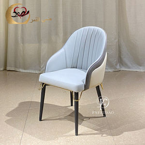 Chaise de salle à manger élégante et moderne avec coussin en cuir - Product Image 1