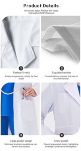 Uniforme d'hôpital à manches longues personnalisable, best-seller, pour hommes et femmes, <span class=keywords><strong>tenue</strong></span> de médecin et d'infirmière pour le laboratoire, l'usine alimentaire, la pharmacie - Product Image 6
