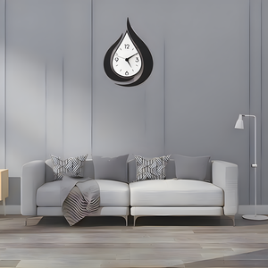 <span class=keywords><strong>นาฬิกา</strong></span>แขวนผนังอะคริลิครูปทรงหยดน้ำ16.5นิ้วแบบใสและสีดำทันสมัย - Product Image 4