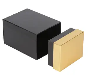 カスタムロゴオイルボトルリジッドギフトボックス黒化粧品ボックス美容包装小さな香水箱蓋付き