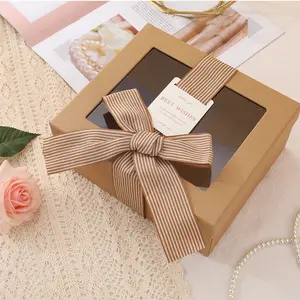 Custom Luxury Wedding/Birthday Gift Packaging Box Lid And Bottom Cardboard Paper Box With Window