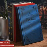 Cahier A5 de Style Européen Design Artistique Rétro Exquis Cahier en Cuir Populaire Créatif Papeterie