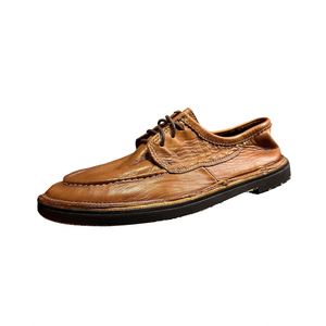 Baskets sportives en cuir marron délavé pour hommes, faites à la main, décontractées, à lacets, confortables, antidérapantes, légères, été-printemps - Product Image 5