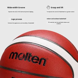 Balón de Baloncesto Molten Talla 7 BG4500, Estilo Unisex para Adultos y Niños, Marca Reconocida, Absorción de Humedad, Resistente al Desgaste, Cuero PU Suave, FIBA - Product Image 2