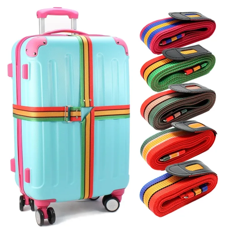 Dwdp Rainbow Travel Cross Bagage Koffer Strap Bagage Koffer Veilig Riem 4.2M Bagageband Band Riem Naam Tag
