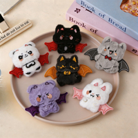 Porte-clés en peluche mignon en forme d'aile de chauve-souris, pendentif de sac en fourrure douce, breloque d'Halloween, vente en gros