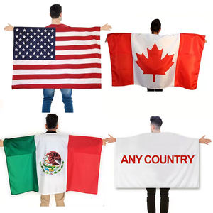 Drapeaux nationaux personnalisés en gros pour tous les pays : Amérique, Canada, Mexique – Drapeaux de corps pour fans de football, 100 % polyester imprimé - Product Image 1