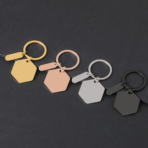 <b>Custom</b> logo Personalized Blank Metal hexagon stainless steels <b>Custom</b> Engraving Metal Blank <b>Dog</b> <b>Tag</b> keychain - Product Image 3