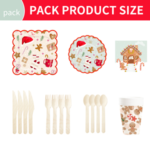 DAMAI Customized Christmas Party Tableware Set with Red Hat <b>House</b> <b>Socks</b> Patters Disposable Paper Plates Cups Napkins - Product Image 2