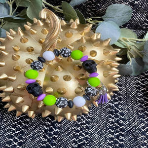 LLavero de pulsera de silicona para hombre, pulsera personalizada de murciélago, Oogie Boogie, Halloween - Product Image 5
