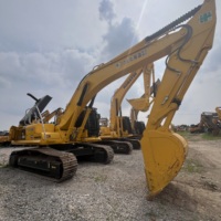 Excavatrice d'occasion Komatsu PC350, 35 tonnes, sur chenilles, hydraulique, machine de terrassement, fabrication japonaise, bon état