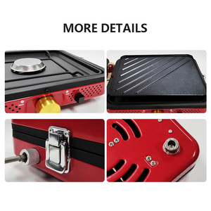 Heiße Verkäufe Outdoor Folding Doppelkopf ofen 3000w Fire <span class=keywords><strong>Camping</strong></span> Tragbarer faltbarer Butan <span class=keywords><strong>gas</strong></span> BBQ Grill ofen - Product Image 4