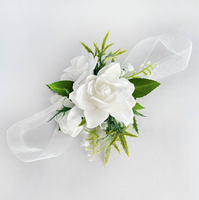 Broche de fleur artificielle faite à la main, boutonnière de mariage pour le marié, épingle de corsage pour banquet, fleur décorative pour revers de costume pour fête