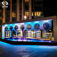 Fuente de Agua Digital Programable Water Crown, Cortina de Agua de Acero Inoxidable 304 con LED RGB, Diseño Moderno Ecológico para Interiores/Exteriores