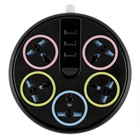 Multiprise de bureau ronde multifonction avec cordons d'extension de 2m/3m/5m, protection isolante pour la maison et le bureau - Polyvalente