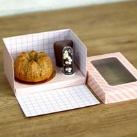 Boîte en papier rectangulaire pour biscuits en gros avec fenêtre transparente, emballage pour pâtisserie, biscuits, cupcakes, 2, 4, 12 pièces