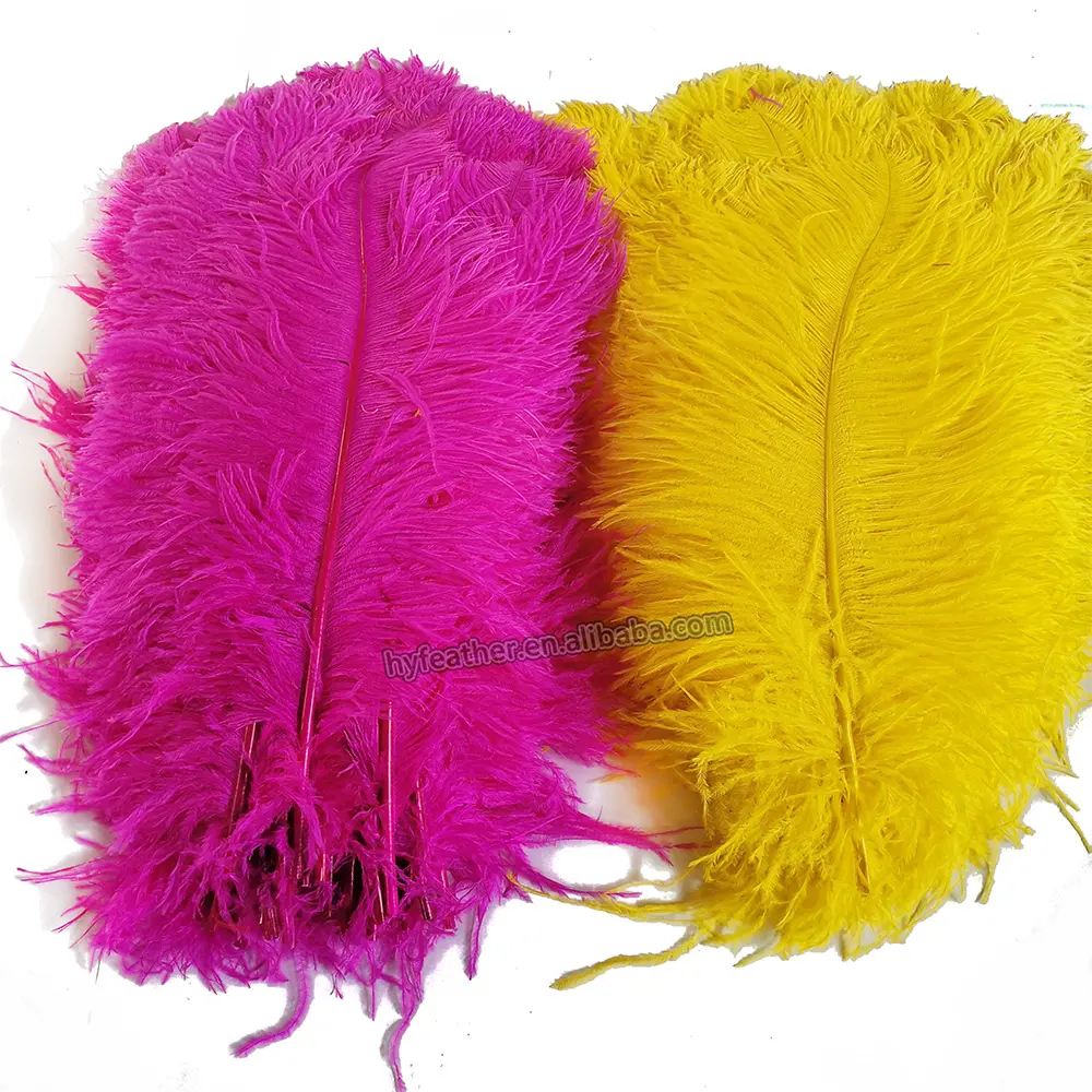 Wedding Decoration Feathers Bulk Colourful 55cm 20 Inch Black Yellow Hot Pink Large Ostrich Feathers For Wedding Centerpieces Craft Decoration