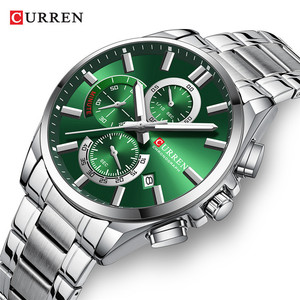 Montre chronographe décontractée pour homme, bracelet en acier inoxydable, montre-bracelet de style business, horloge à quartz avec aiguilles luminescentes 8457 - Product Image 4