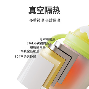 ขวดน้ำเก็บอุณหภูมิสำหรับเด็ก 300 มล. สแตนเลส 316 พร้อมหูจับสำหรับเด็ก - Product Image 4
