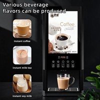 Machine à café instantanée en libre-service, 3 boissons chaudes + eau chaude indépendante, usage commercial pour stations-service, vente en gros directe usine