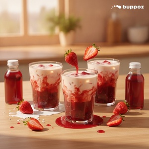 น้ำเชื่อมสตรอว์เบอร์รี 5 กก. แบบขวด ฮาลาล HACCP สำหรับร้านชานมไข่มุก ชานม รับผลิตแบบ OEM - Product Image 5