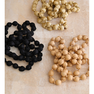 Jinyou 1891 Cá nhân hoá mùa thu Áo len chuỗi <span class=keywords><strong>Polyester</strong></span> bọc xung quanh hạt gỗ dài vòng cổ cho món quà - Product Image 2