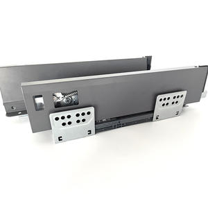 Système de tiroirs de rangement moderne en fer pour cuisine et salle de bain, à extension complète, avec panneau latéral double, réglable pour glissière inférieure - Product Image 5