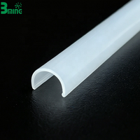 Profilé d'extrusion PC personnalisé Bming, diffuseur de lumière industriel moderne en plastique blanc laiteux, canal en U à barbelures, éclairage linéaire LED