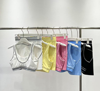 Ensemble de fitness 2 pièces pour femme de marque personnalisée : tenue de sport, de yoga et de fitness avec logo, shorts respirants