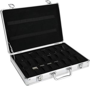 Scatola Porta <span class=keywords><strong>Orologi</strong></span> con 24 Scomparti in Lega <span class=keywords><strong>di</strong></span> Alluminio, Custodia per <span class=keywords><strong>Orologi</strong></span> con Chiusura a Lucchetto per <span class=keywords><strong>Uomo</strong></span> e Donna, Elegante Contenitore per <span class=keywords><strong>Gioielli</strong></span> - Product Image 1