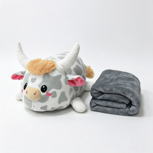 Custom Cow Plush Backpack Custom <b>Unicorn</b> Plush Backpack Spotted Cow Plush Backpack Cow Blanket Set Cute Cow Toy PP Cotton Filled - Product Image 2