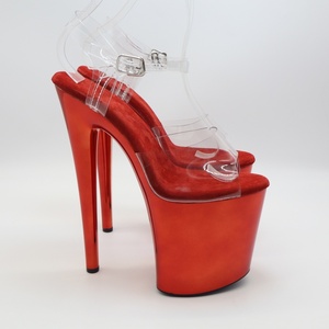 Scarpe con Tacco Alto 20cm per Pole <span class=keywords><strong>Dance</strong></span>, Plataforma con Punta Aperta, Tacco Sottile Dorato per Spettacoli - Product Image 5