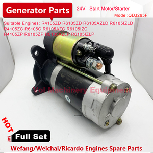 Qdj265f khởi động máy phát điện động cơ phụ tùng weichai 6110 & weifang 4105/4108 động cơ diesel giảm Starter 6105 phụ kiện - Product Image 5