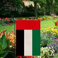 Drapeau des Émirats arabes unis à bas prix, vente en gros, 12x18 pouces, drapeaux de jardin pour la décoration extérieure
