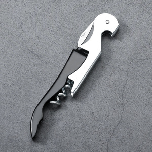 Ouvre-bouteille de <span class=keywords><strong>vin</strong></span> pliable 3 en 1 en acier inoxydable, clé à <span class=keywords><strong>vin</strong></span> pour serveurs, tire-bouchon noir personnalisé pour serveurs, vente en gros sur mesure - Product Image 2