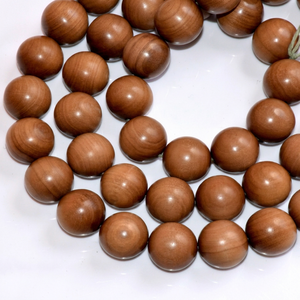 ลูกปัดไม้ทรงกลมสำหรับทำสร้อยคอ สีน้ำตาลธรรมชาติ - Product Image 1