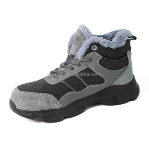 Bruchsichere Durchstichfeste Stahlkappe Wandersicherheitsschuhe Wildleder-Obermaterial Gummisohle für Zwischensohle Warme Winter-Arbeitsstiefel Industriell - Product Image 1