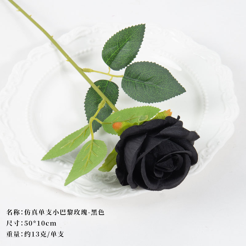 Artificial Little Paris Rose - Black