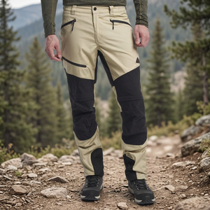 Pantalon cargo en laine pour homme, coupe droite, taille mi-haute, respirant, avec cordon de serrage, idéal pour l'été, service OEM, tricoté - Product Image 2