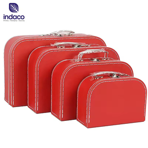 Fashion Solid Paper Suitcase <b>Box</b> Wholesale, Beautiful Hard Cardboard <b>Gift</b> Case With Handle For <b>Present</b> Packaging Custom Print - Product Image 3
