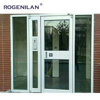 Porte battante en aluminium à double vitrage coupe-vent pour extérieur de maison, modèle Rogenilan Studio House, idéale pour les portes de magasin.