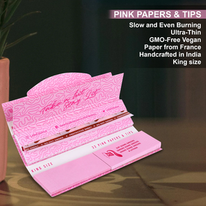 New LtI Pink King Size Slim Ultra-thin 33pcs Premium Rolling Paper Classic Cone Shape Essential for - Product Image 6