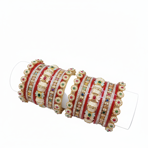 กำไลข้อมือ PADMAWATI BANGLES PRIVATE LIMITED หรูหรา ชุบทองทังสเตน คุณภาพสูง หลากสี ชุดกำไลข้อมือสำหรับผู้หญิง งานแต่งงานแบบอินเดีย - Product Image 2