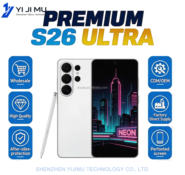 16G/22G+1TB/2TB 7.3 Inch Android 16 2026 Latest S26 Ultra Gaming Mobile Phone Large Screen Flash Memory Factory Direct Supply
