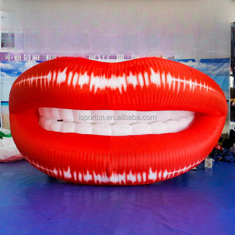 Customized Inflatable Red Sexy Lips Sofa