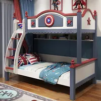 מכירה לוהטת יוקרה בית רהיטי ילדי ריהוט מעץ מלא מיטת קומות לילדים מיטה עם מגירה גבוהה-נמוך מיטה