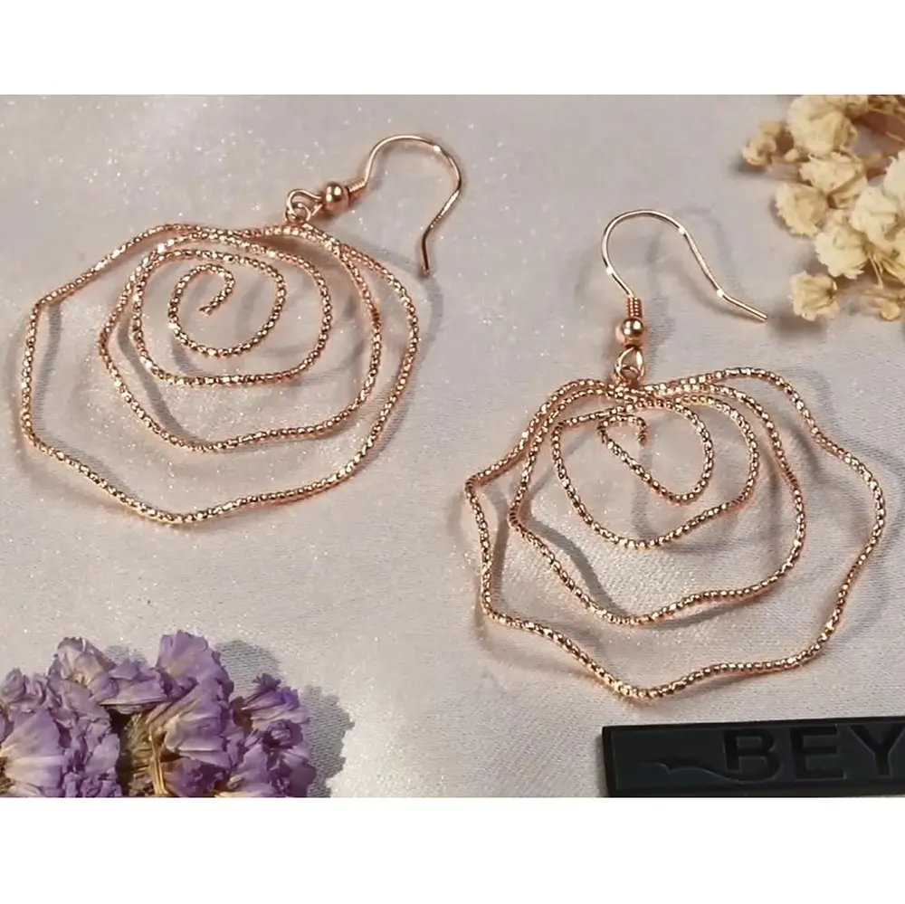 Bông Tai Hoa Hồng Bạc Sterling 925 Dát Đá Cz Duyên Dáng