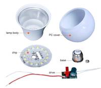 Ampoule LED de couleur blanche A60, boîtier d'ampoule, 7W 9W 12W 15W 18W 24W, culot E27 B22 E14, alimentation AC/DC 220V, ampoule LED